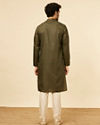 Manyavar Men Forest Green Floral Jaal Patterned Kurta Set
