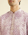 alt message - Manyavar Men Elegant Lilac Kurta Pajama image number 1