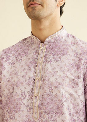 Manyavar Men Elegant Lilac Kurta Pajama image number 1