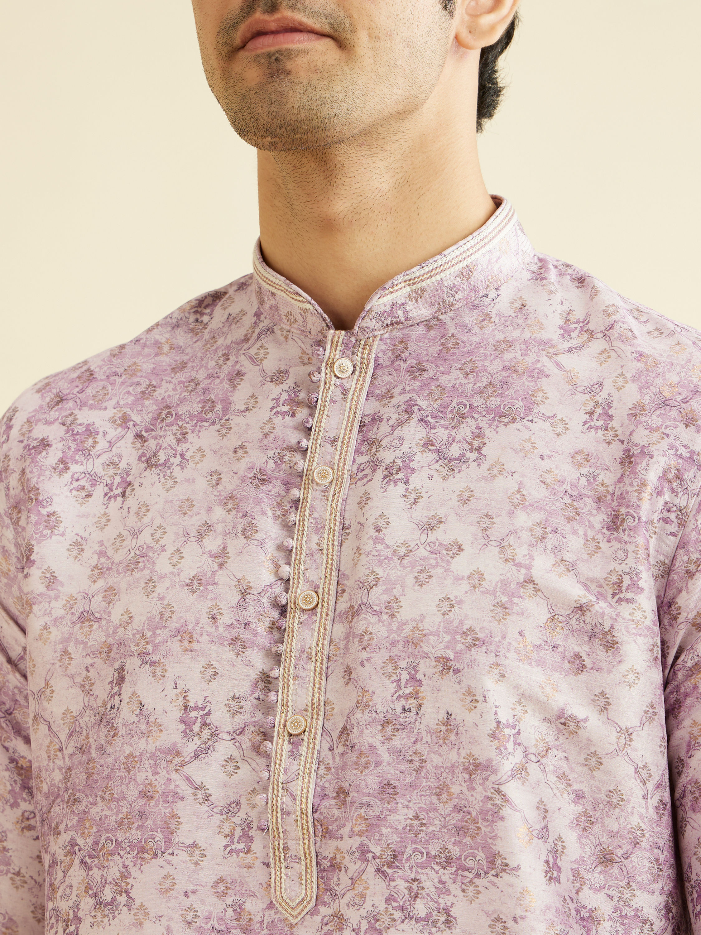 Manyavar Men Elegant Lilac Kurta Pajama