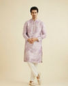 alt message - Manyavar Men Elegant Lilac Kurta Pajama image number 2