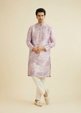 Manyavar Men Elegant Lilac Kurta Pajama image number 2