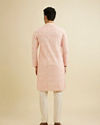 Manyavar Men Baby Pink Chikankari Patterned Kurta Set image number 5