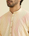 Manyavar Men Elegant Yellow Cotton Kurta Pajama