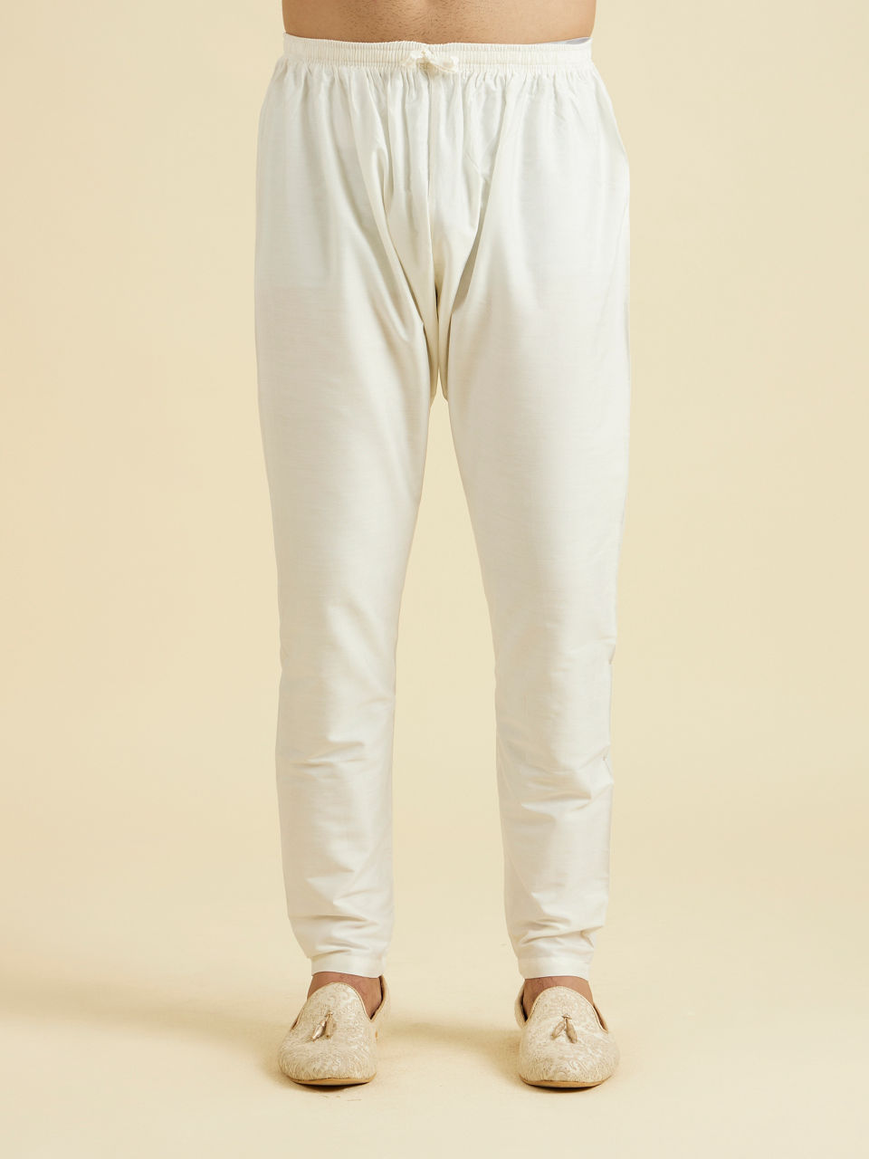 Manyavar Men Elegant Yellow Cotton Kurta Pajama