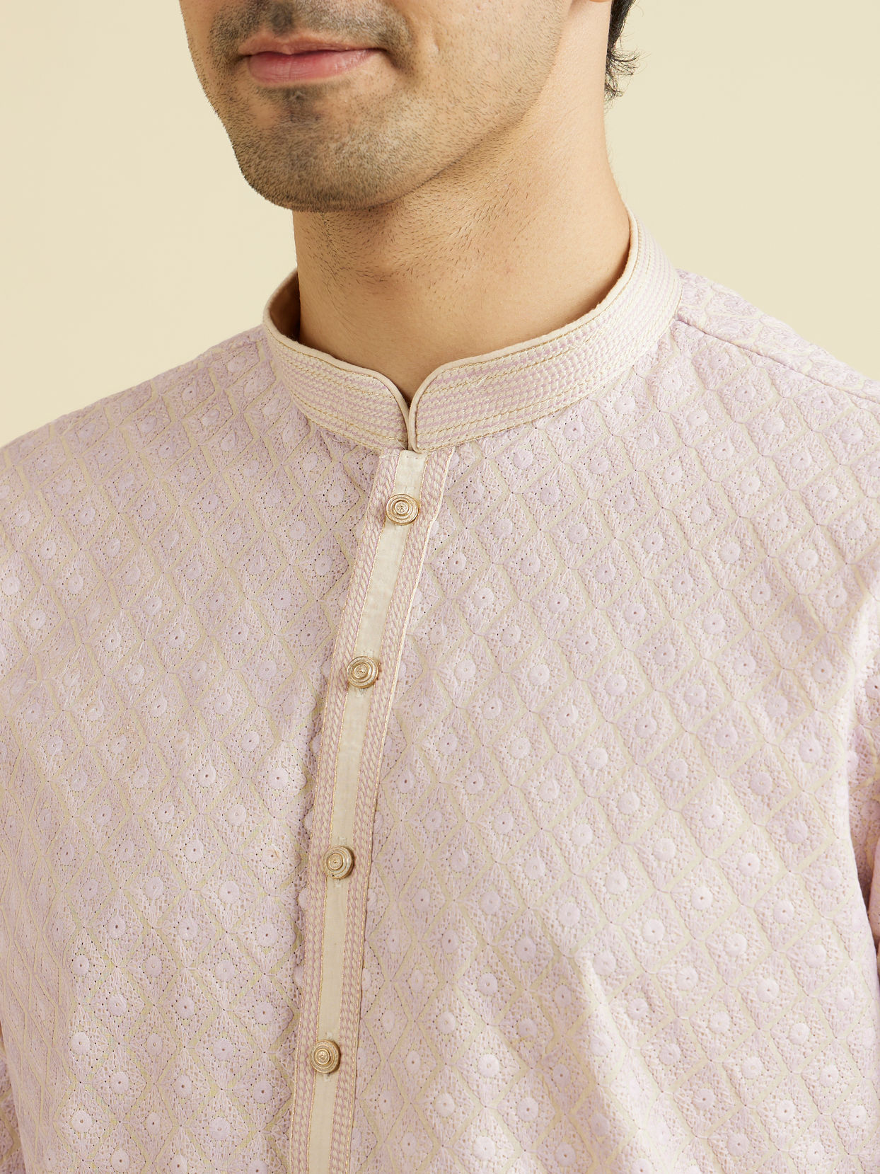 Manyavar Men Lilac Luminescence Kurta Pajama