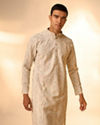 Manyavar Men Pista Green Chikankari Elegance Kurta Pajama