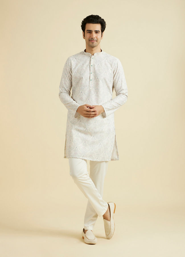 Manyavar Men Resplendent Creamira Kurta Pajama