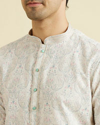 Manyavar Men Resplendent Creamira Kurta Pajama