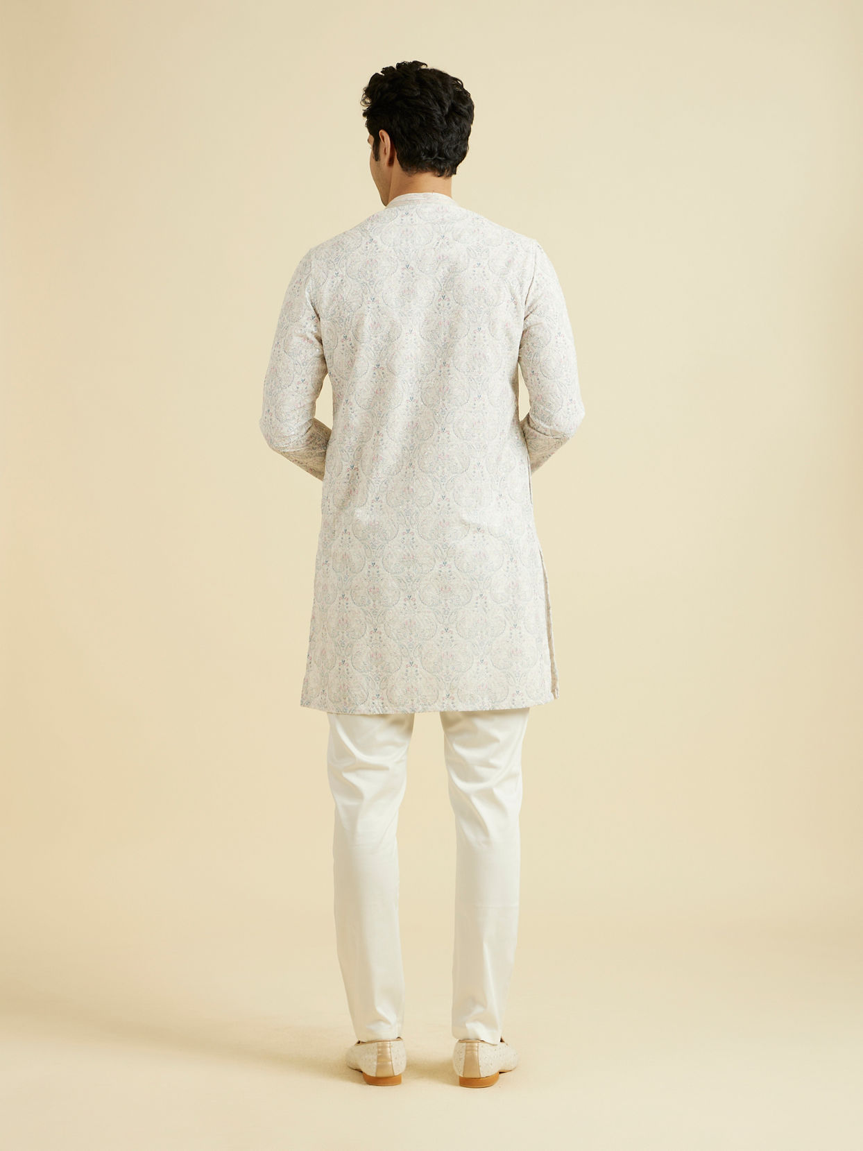Manyavar Men Resplendent Creamira Kurta Pajama