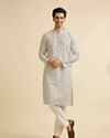 Manyavar Men Pista Green Chikankari Elegance Kurta Pajama