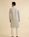 alt message - Manyavar Men Pista Green Chikankari Elegance Kurta Pajama image number 4