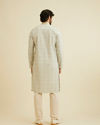 alt message - Manyavar Men Soft Green Chikankari Inspired Floral Buta Print Kurta Set image number 5