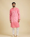 Manyavar Men Vibrant Pink Kurta Pajama image number 2