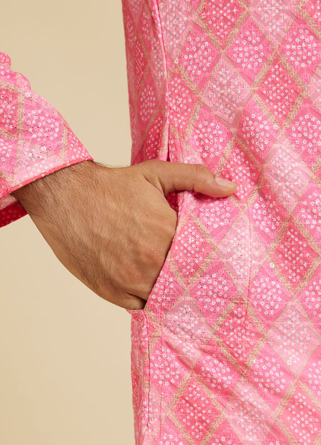 Manyavar Men Vibrant Pink Kurta Pajama