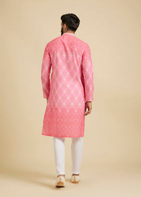 Manyavar Men Vibrant Pink Kurta Pajama image number 5