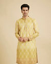 Mustard Yellow Ogee Pattern Chikankari Inspired Ditsy Print Kurta Set