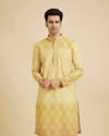 Manyavar Men Radiant Mustard Cotton Kurta Pajama image number 0