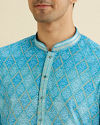 Manyavar Men Light Blue Blended Cotton Kurta Pajama image number 1