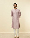 Manyavar Men Lilac Diamond String Patterned Kurta Set image number 2