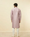 Manyavar Men Lilac Diamond String Patterned Kurta Set image number 5