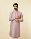 Manyavar Men Lilac Diamond String Patterned Kurta Set