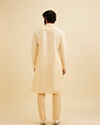 Manyavar Men Cream Beige Kurta Set with Patra Work image number 5