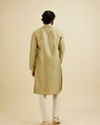 Manyavar Men Soft Green Kurta Set with Patra Work
