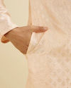 Manyavar Men Pale Peach Kurta Set with Patra Work