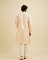 Manyavar Men Pale Peach Kurta Set with Patra Work