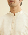 Manyavar Men Warm White Kurta Set with Patra Work image number 1