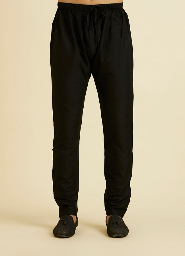 Manyavar Men Regal Black Kurta Pajama Set