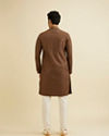 alt message - Manyavar Men Mocha Brown Sequinned Kurta Set image number 5