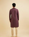 alt message - Manyavar Men Royal Purple Sequinned Kurta Set image number 4