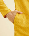 alt message - Manyavar Men Mustard Yellow Sequinned Kurta Set image number 3