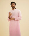 Bubblegum Pink Ombre Kurta Set with Chikankari Work