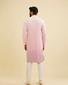 Manyavar Men Bubblegum Pink Ombre Kurta Set with Chikankari Work