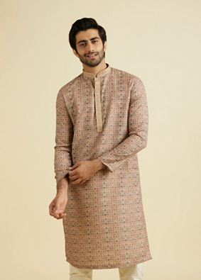 Manyavar Men Fawn Elegance Kurta Pajama