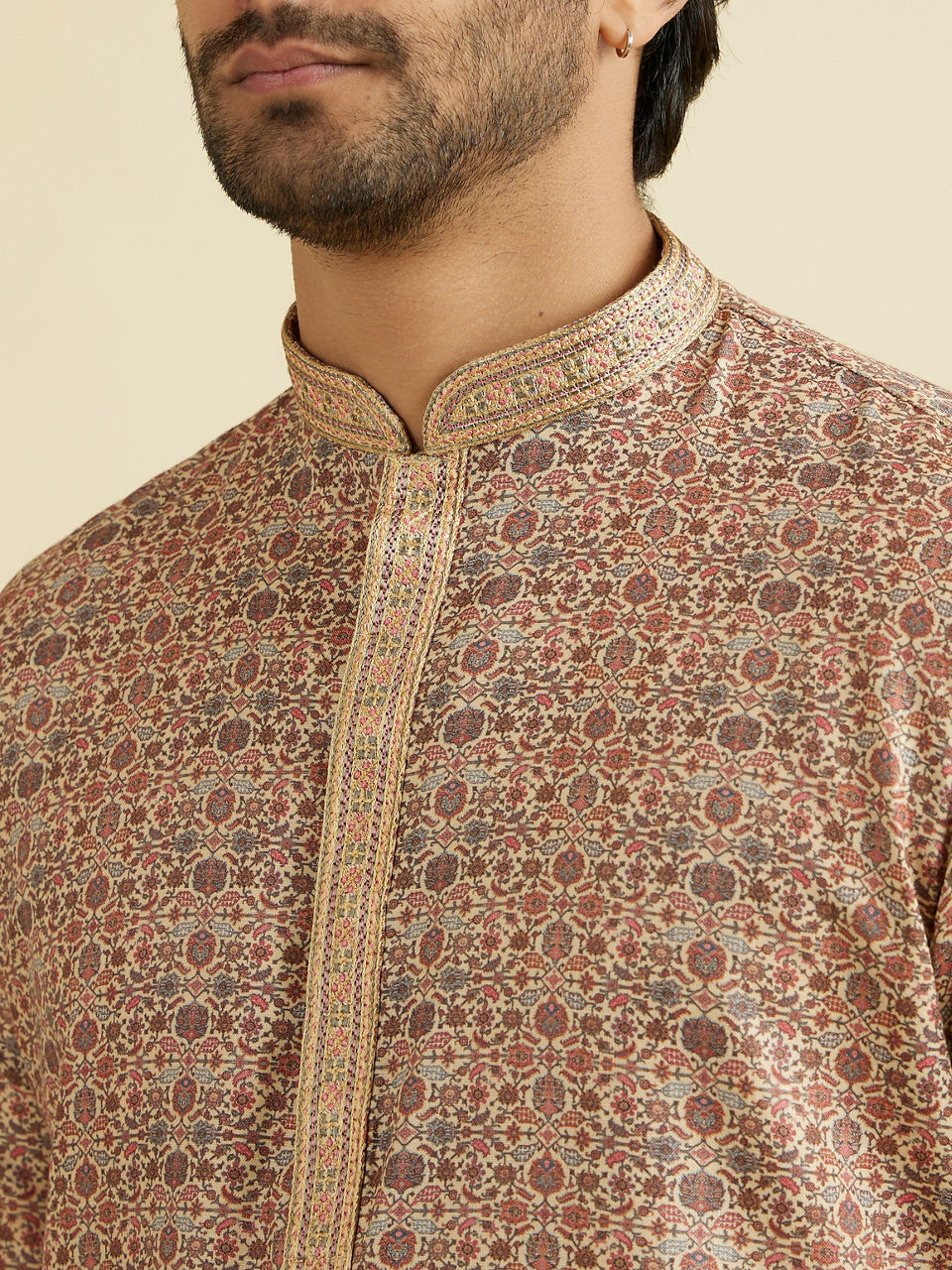 Manyavar Men Fawn Elegance Kurta Pajama