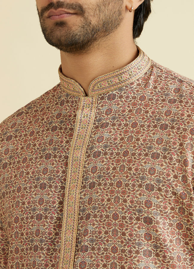 Manyavar Men Fawn Elegance Kurta Pajama