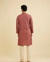 Manyavar Men Rust Red Floral Jaal Patterned Kurta Set image number 5