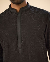 Manyavar Men Black Elegance Kurta Pajama