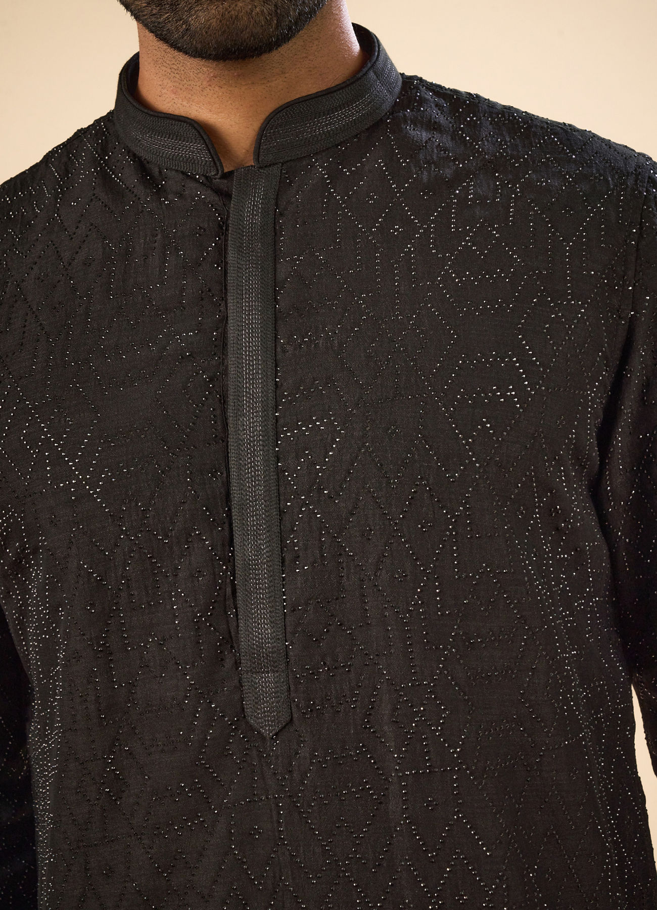 Manyavar Men Black Elegance Kurta Pajama