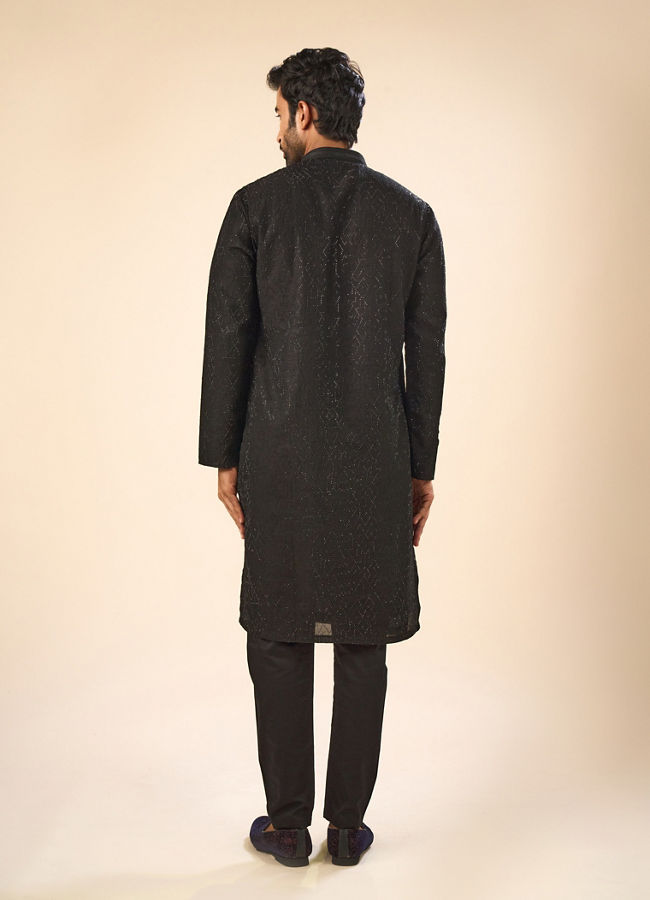 Manyavar Men Black Elegance Kurta Pajama