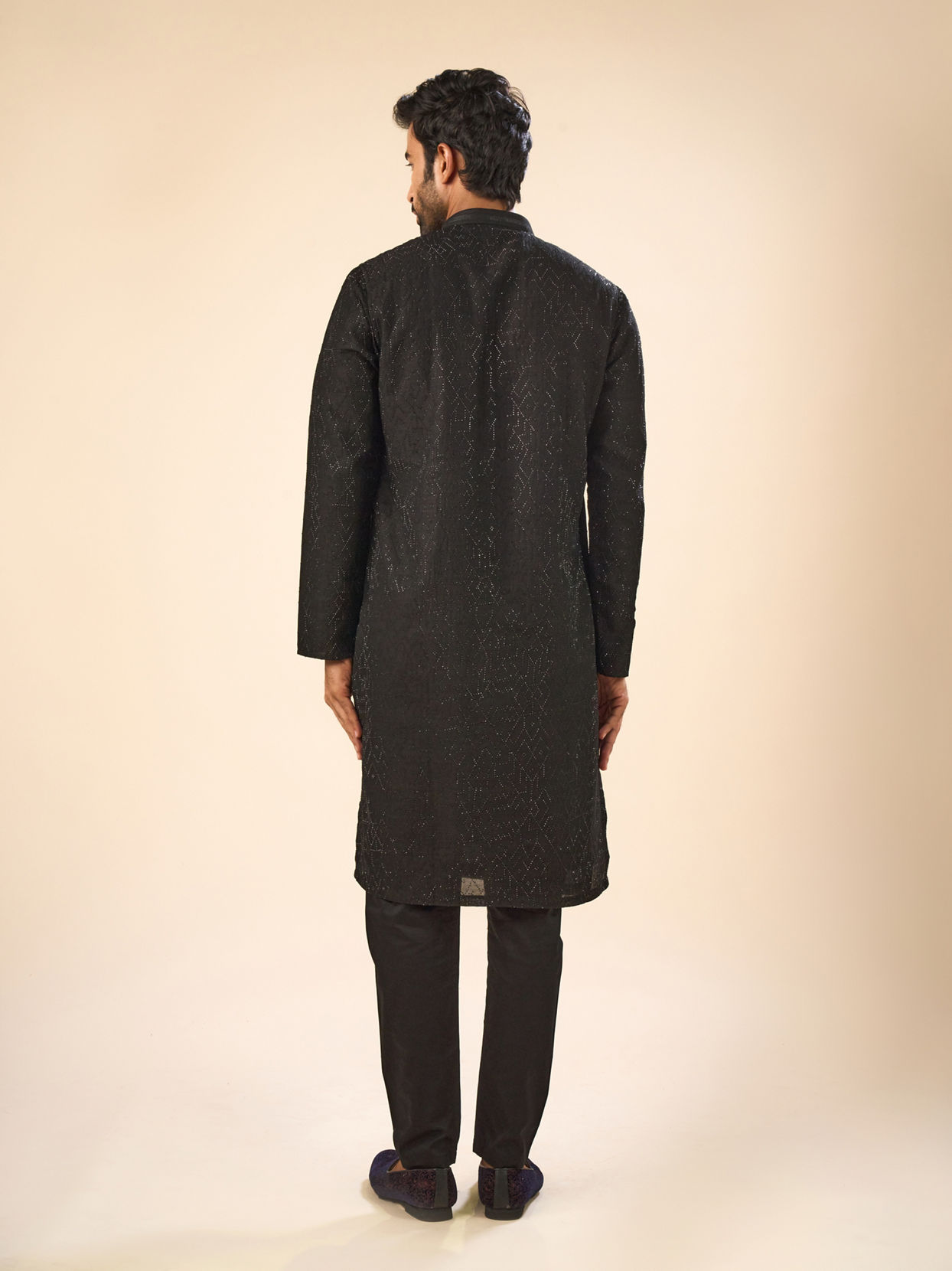 Manyavar Men Black Elegance Kurta Pajama