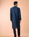 Manyavar Men Teal Blue Elegance Kurta Pajama