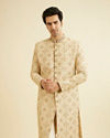 Fawn Embroidered Sherwani