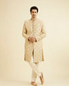 Manyavar Men Fawn Embroidered Sherwani