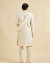 Manyavar Men Warm White Floral Self Patterned Sherwani Set