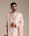 alt message - Manyavar Men Cherry Blossom Pink Floral Patterned Sherwani Set image number 0